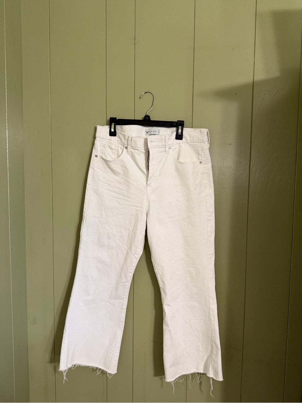 Jessica Simpson White Cropped Straight-Leg Jeans
